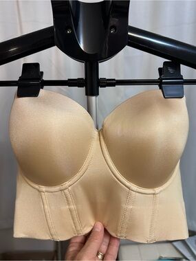 Strapless longline underwire corset style bra 34DD NEW